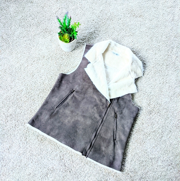 Naked Zebra Jackets & Blazers - Naked Zebra Faux Suede Vest